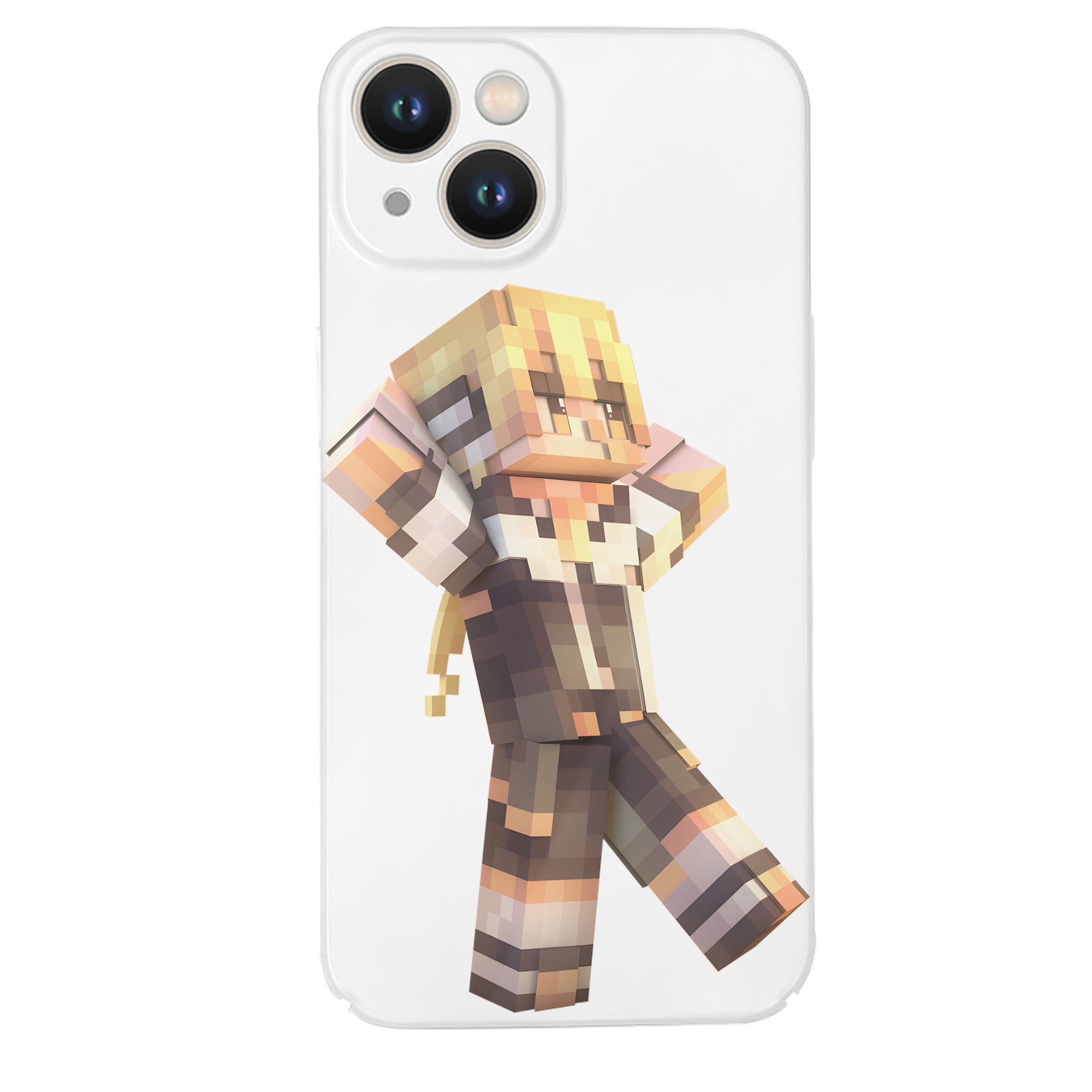 （画像用） マインクラフト ブロックの世界 Minecraft MC Block world 【iPhone 14シリーズ対応】ハードケース
